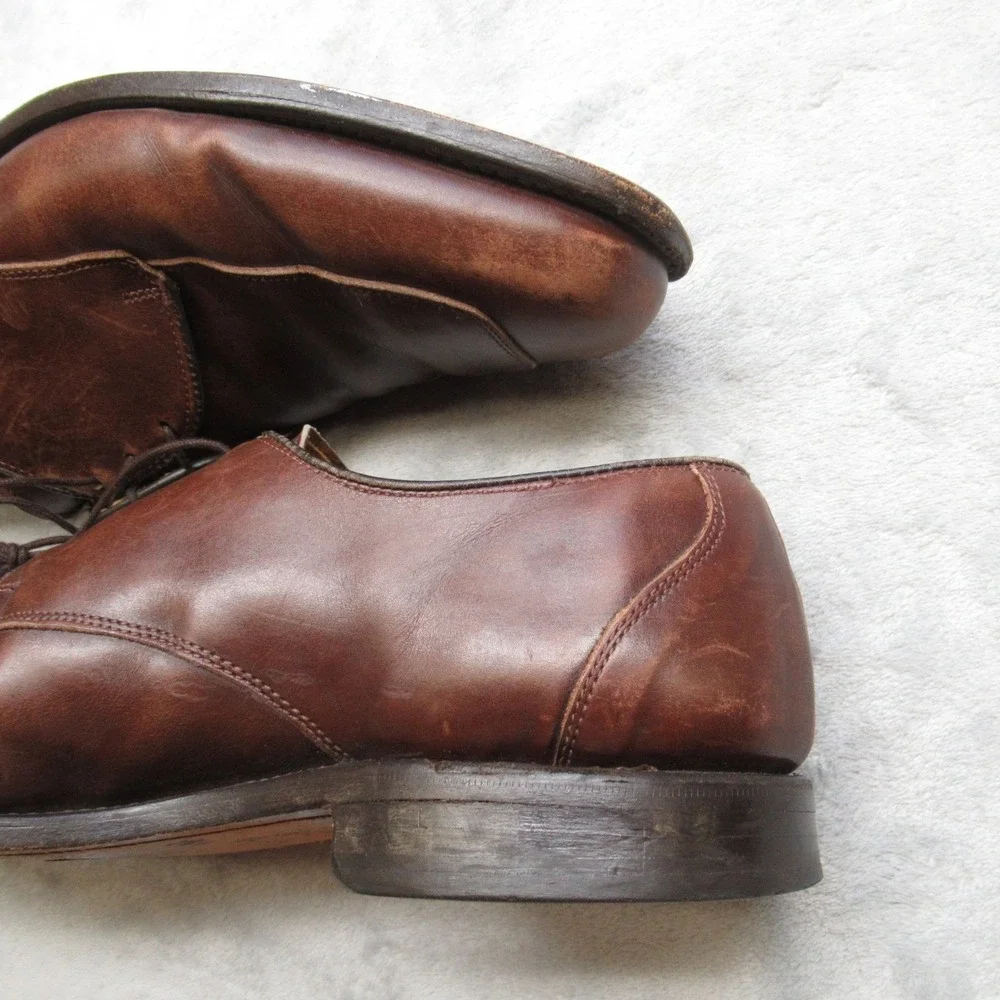 Allen Edmonds Burton Dress Shoes Men 9.5 3E Brown Leather Bicycle Blucher USA